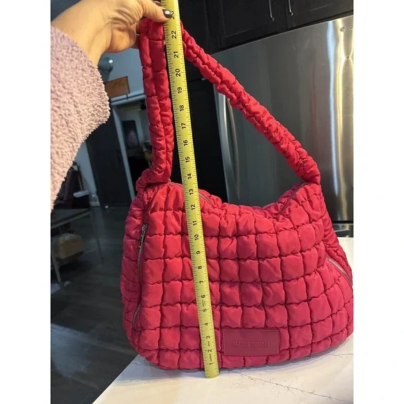 Alexis Bendel Pink Quilted Puffer Hobo Tote - Picture 6 of 8